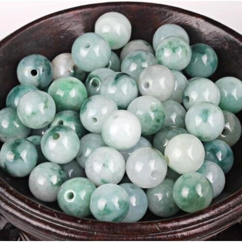 80pcs Chinese Grade A Jade/Jadeite Pendant Pretty Spotted 10mm Round Loose Beads
