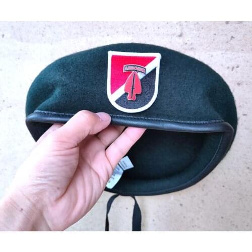 United States US Army 6th Special Forces Group Wool Green Beret SPECIAL FORCES COMMAND DIVISION AIRBORNE Military Hat 1963~1971