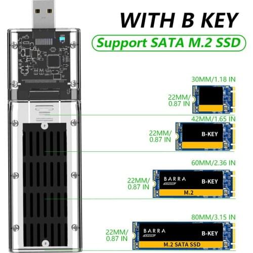 High Speed M2 SSD Case SATA Chassis M.2 To USB 3.0 SSD Adapter For PCIE NGFF SATA M / B Key SSD Disk Box M.2 SSD CASE