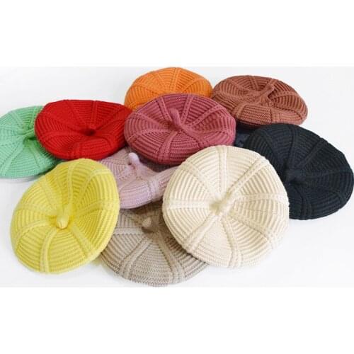 Childrens knitted berets womens and mens new warm wool hats fall/winter 2019 fashion trend cute baby style hats