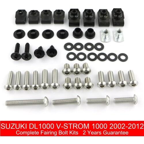 For Suzuki DL1000 V-Strom 1000 2002-2012 Motorcycle Complete Full Fairing Bolts Kit Clips Nuts Washers Stainless Steel