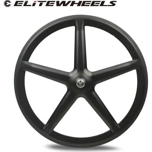 ELITEWHEELS Triathlon Carbon Road Bike Wheels Five Blades Spokes Carbon Wheel For Time Trial Race With Novatec Hub Front or Rear