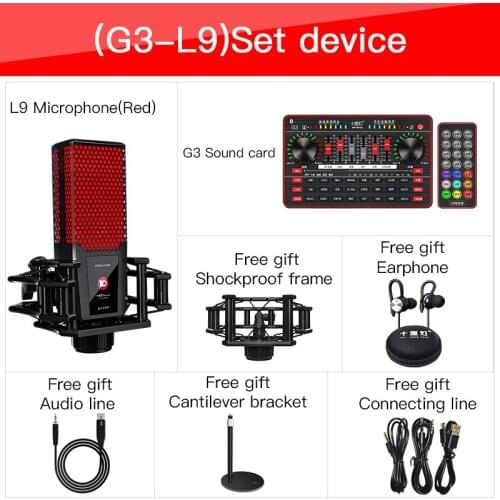 G3 Live Sound Card L9 Microphone Sound Mixer USB Webcast Full Set Of Live Broadcast Equipment Sound Card For Phone Computer PC