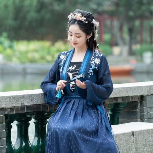 Hanfu Dress Chinese Ancient Costume Traditional Folk Dance Princess Fairy Dress Tang Dynasty Hanfu Stage Performance Clothing