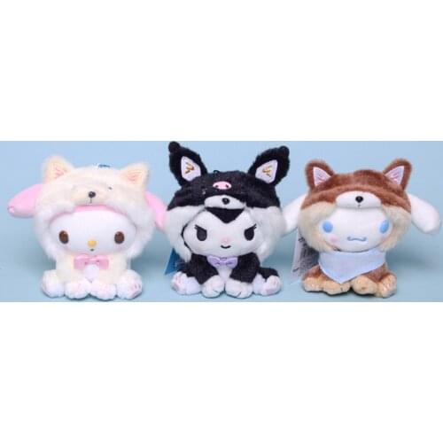 Kawii Cute Kuroml&Cinnamorol&My Melod Plush Toy Stuffed Doll KeyChain
