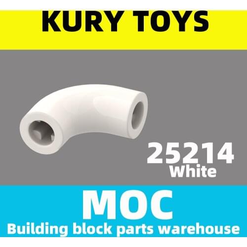 Kury Toys DIY MOC For 25214 Building block parts For Brick, Round 1 x 1 d. 90 Degree Elbow - No Stud - Type 2 - Axle Hole