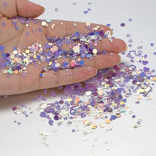 Mix Star Sequin Shell Confetti Sprinkles Heart Glitter Blingbling Material For Diy Jewelry Making Resin Mold Crafts Filling 10g