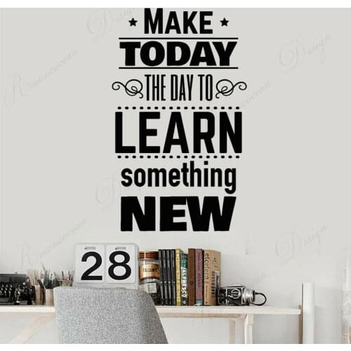 Motivation Phrase Words Poster Learn School Wall Stickers Vinyl Art Interior Home Decor Reading Room School Decals Murals 4334