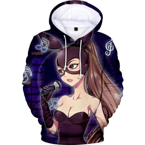 New Popular Cute Comfortable Ariana Grande 3D Hoodies Women/Men Thank U Next Singer Ariana Grande 3D Harajuku Girl Sweatshirts