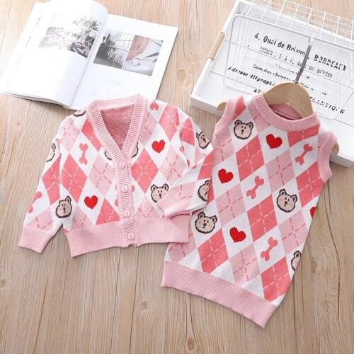 Toddler Girl Clothes Girl Christmas Sweater Outfit Cardigan and Dress Set Children Winter Clothes Thick Warm Outerwear Sets