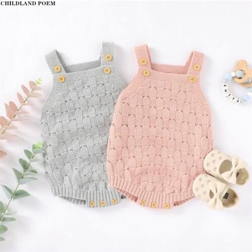 Newborn Baby Clothes Knitted Baby Romper Jumpsuit Sleeveless Infant Baby Girls Romper Cotton Toddler Baby Boy Romper Overalls