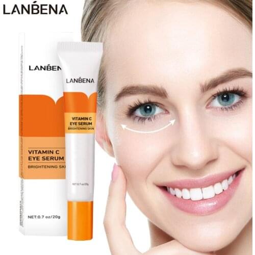 LANBENA Vitamin C Whitening Eye Serum Nicotinamide Brighten Reduce Pigmentation Remove Dark Circles Repair Black Eye Skin Care