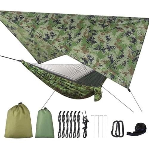 Camping Mosquito Net Hammock Tent With Waterproof Canopy Awning Netting Set