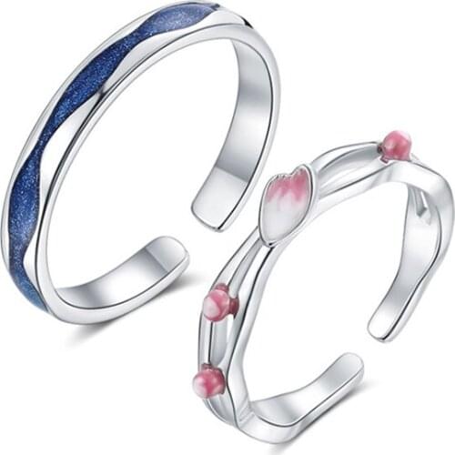 Falling flowers chasing water Adjustable Rings For Couple Lovers Real Price 2021 Drop Shipping Women Men Jewelry