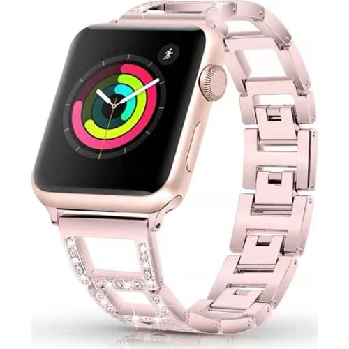 Apple watch band 6 543 2 44mm 40mm 42mm 38mm metal diamond stainless steel watch band Iwatch series accessories Bracelet