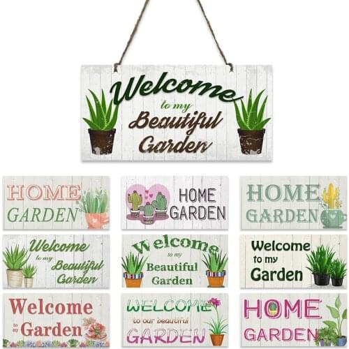 Garden Wood Plaque Home Garden Decor Wooden Signs Garden House Door Wall Family Decoration Plate Hanging Poster