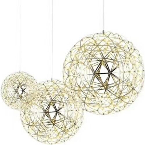 Modern Loft spark ball LED Pendant Light Firework Ball stainless steel pendant Lamps Silve Hanging Lamp Ball lighting AC110-240V