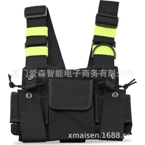Tactical vest bag multi-purpose mens chest bag walkie-talkie bag ins European and American style reflective vest