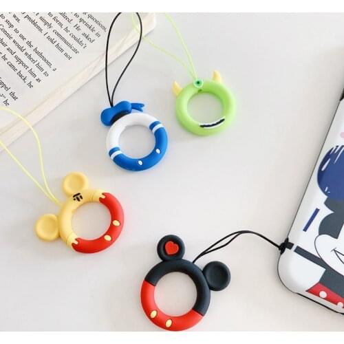 Universal Cute Cartoon Animal Silicone Finger Ring Lanyard Mobile Phone Straps Phone Lanyards