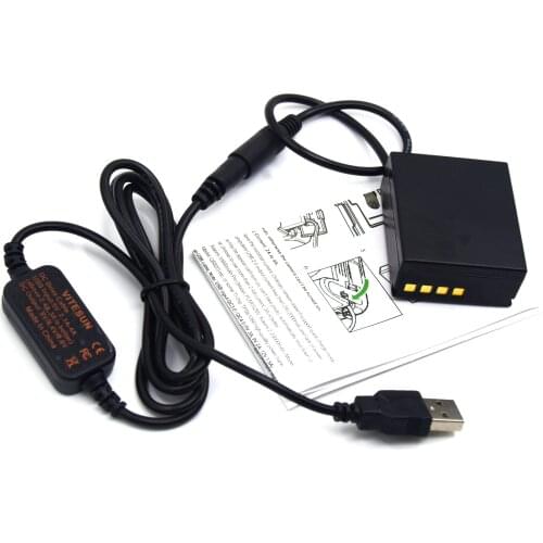 Power Bank 5V USB cable adapter + PS-BLN1 BLN-1 Dummy Battery DC Coupler for Olympus Camera OM-D E-M5 II 2 E-M1 PEN E-P5