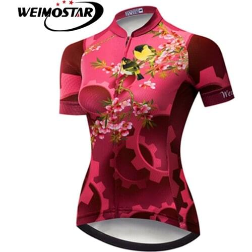 Weimostar Breathable Cycling Jersey Womens Summer MTB Cycling Clothing Bicycle Short Maillot Ciclismo Sportwear Bike Wear