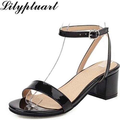 Sandals Women 2021Sexy Open Toe Female Sandals Feet Bare Straps Patent Leather Shoes Rubber Soles Low Heel women shoes