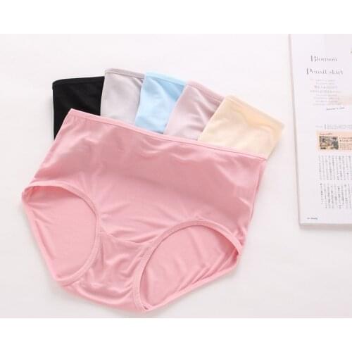 100% Silk mid waist womens briefs full silk fine knitting 42 needle fabric simple womens pants underpants