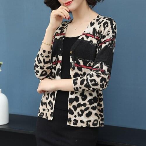 YISU Women V Neck Knitted Cardigan Long Sleeve Sweaters Ladies Solid Women Knit Sweater Short Print cardigan Tops Female