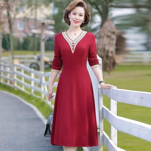 2021 Elegant Vintage Midi Dress Spring Autumn Korean Solid V-Neck 5XL Plus Size Vestido Women Bodycon Dress