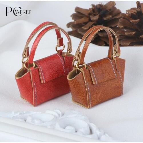 1 Pc Fashion 1/6 1/12 Doll Accessories Purse Dollhouse Kids Toy Accessories Doll Handbag Lady Leather Bag