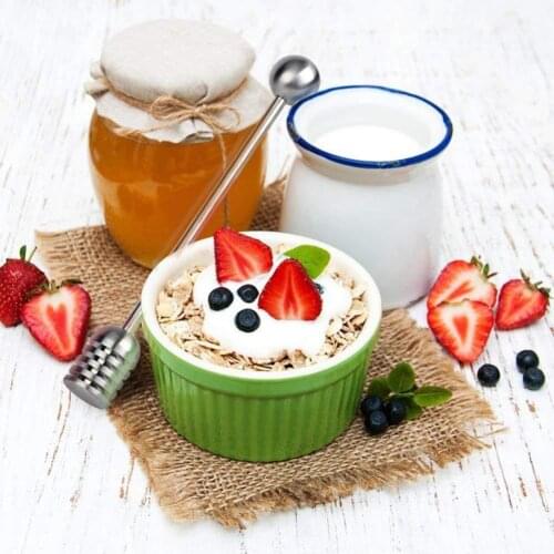 1Pc Practical Long Handle Stainless Steel Honey Spoon Mixing Stick Dipper For Honey Jar Coffee Tea Milk Supplies Kitchen Tools