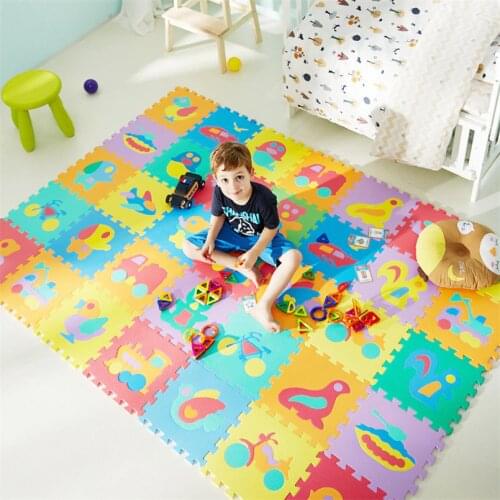 10Pcs/set 30*30cm Cartoon Animal Number Alphabet Pattern Baby Play Mat Puzzle Toys Kids Children EVA Foam Yoga Crawling Mats