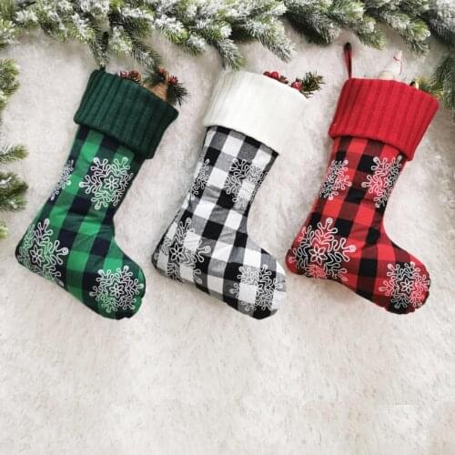 18 Inch Christmas Stocking Xmas Gift Bags Fireplace Decoration Socks New Year Candy Holder Christmas Decoration