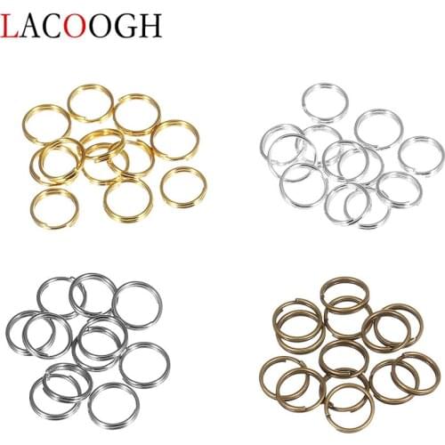 Lacoogh 200pcs Antique Bronze Silver Gold Rhodium Color Jump Split Ring Double Loops Dia 4 6 8 10mm for DIY Jewelry Connector