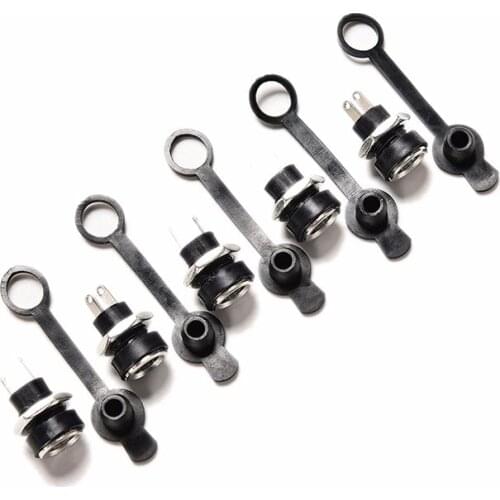 3A 5.5 x2.1mm Black Waterproof DC Power Socket Jack Power Charger Plug Panel Mount Female Mount Connectors