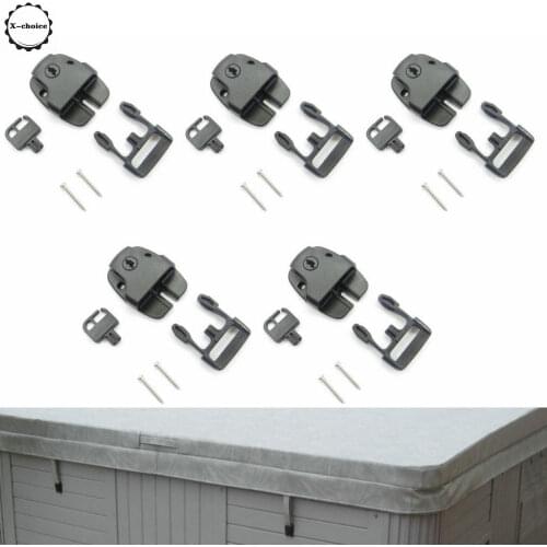 4 Set Spa Hot Tub Cover Broken Latch Repair Kit Have Slot - Replace Latches Clip Lock with Keys and Hardwares