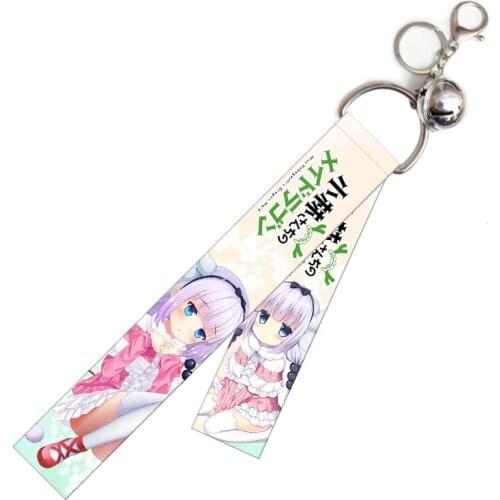 Anime Kobayashi San Chi No Maid Dragon Keychain Cute Kamui Kanna Streamers Key Chain Otaku Girls School Bag Charm Bell Jewelry