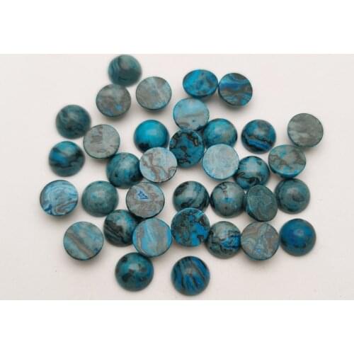 Fashion Natural blue onyx 8mm round cab cabochon beads no hole for jewelry making Wholesale 50pcs/lot free shipping