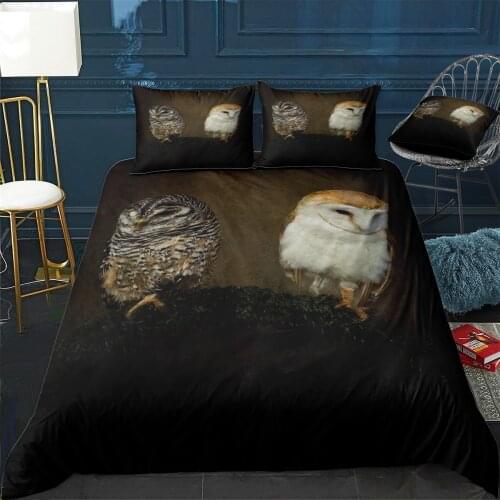 Barn owl Quilt Cover Pillowcase 3Piece Comforter Bedding Set With Pillow Case Single Double Duvet Cover Home Decora