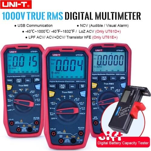 With EVA Box+Battery UT61E+ UT61B+ UT61D+ Digital Multimeter True RMS AC/DC Voltage Current Resistance Capacitance Tester