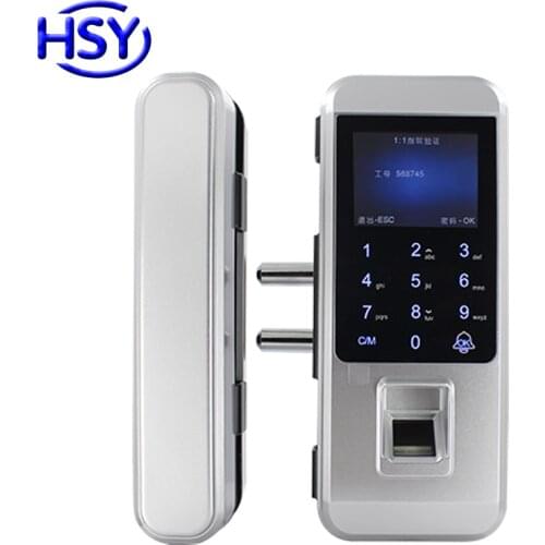 Glass Door Lock Office Keyless Electronic Fingerprint Locks Touch Keypad Smart Card Access Control and Time attendance
