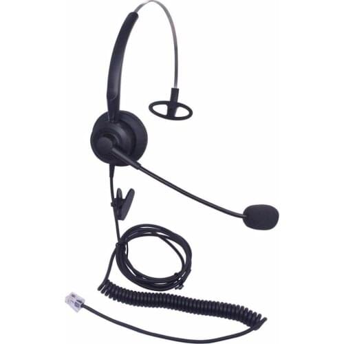 Wantek Mono Call Center Headset headphone with Mic for Cisco IP Phones 7942 and Plantronics M10 MX10 Vista Modular Adapters