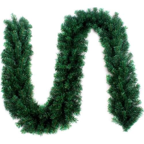 Artificial Green Christmas Garland Wreath Xmas Home Party Christmas Decoration Pine Tree Rattan Hanging Ornament For Kids 2