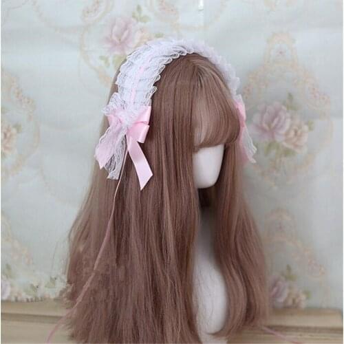 Angels Vintage Sweet Lolita Lace Bow Headwear Maid Hair Band Hair Accessories D795