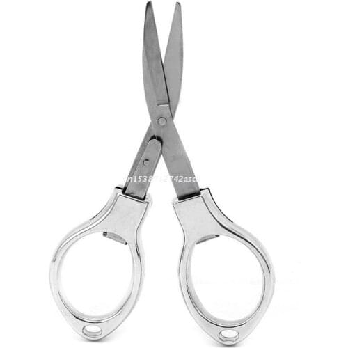 Stainless Steel Mini Folding Scissors Keychain Fishing Scissor Cutter Camping Dropship