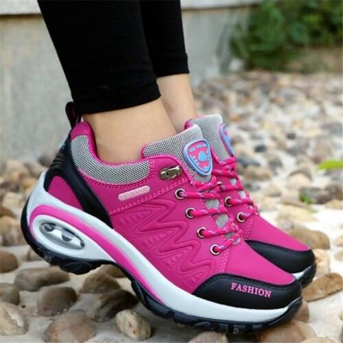 New 2020 women sneakers high quality leather suede air damping hiking shoes non-slip shoes woman sport shoes winter