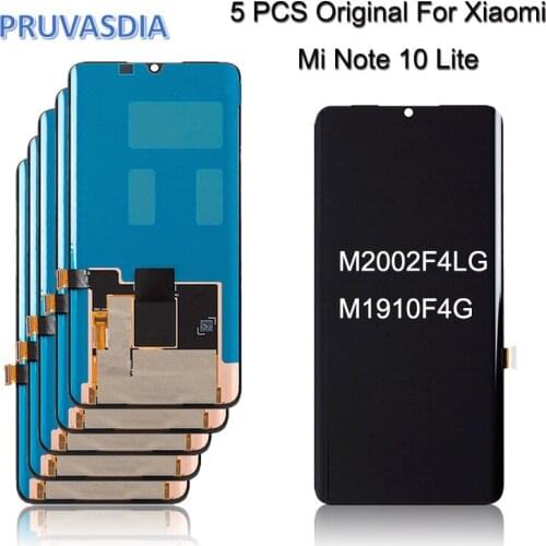Wholesale 5 Piece LCD For Xiaomi Mi Note 10 Lite LCD Screen Display Touch Digitizer For Xiaomi Note 10 Lite LCD M2002F4LG