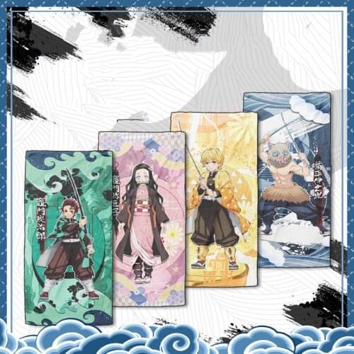 75CM Anime Demon Slayer Kimetsu no Yaiba Kamado Tanjirou Nezuko Agatsuma Zenitsu Hashibira wash face towel for fans