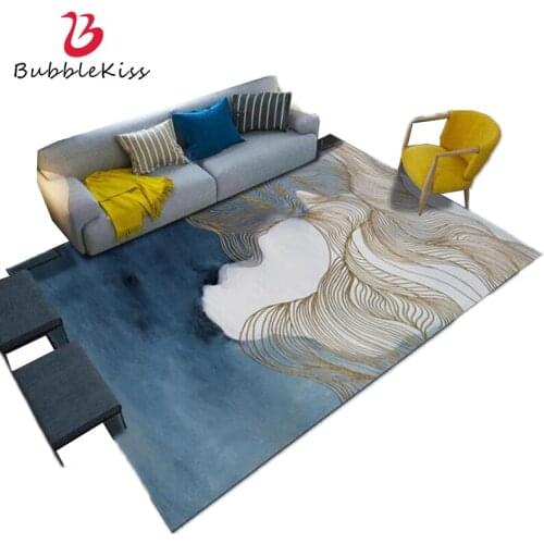 Bubble Kiss 2020 Chinese Style Polyester Carpet Abstract Grid Carpet Soft Living Room Decor Carpet Study Room Non-slip Floor Mat
