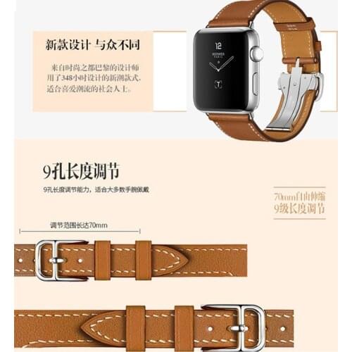 Buckle Genuine Leather band for apple watch SE Single Tour strap for iwatch series 6/5/4/3/2/1 band 38mm 42mm 40mm 44mm